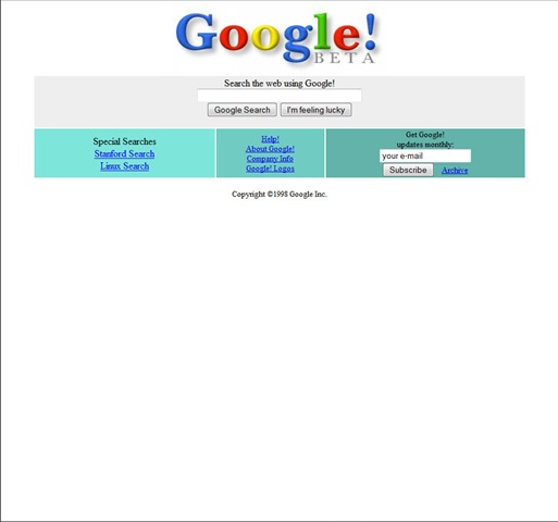 google 1998. 11) BONUS Google.com – One